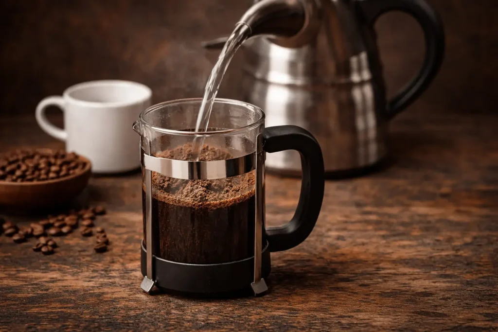 how to make black coffee using french press