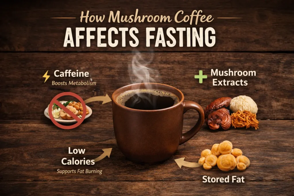 plain mushroom coffee during fasting without sugar or milk