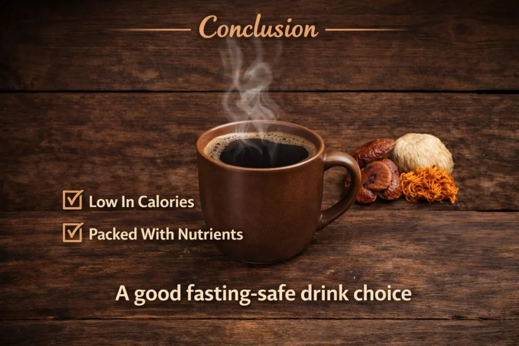 clean mushroom coffee cup during intermittent fasting