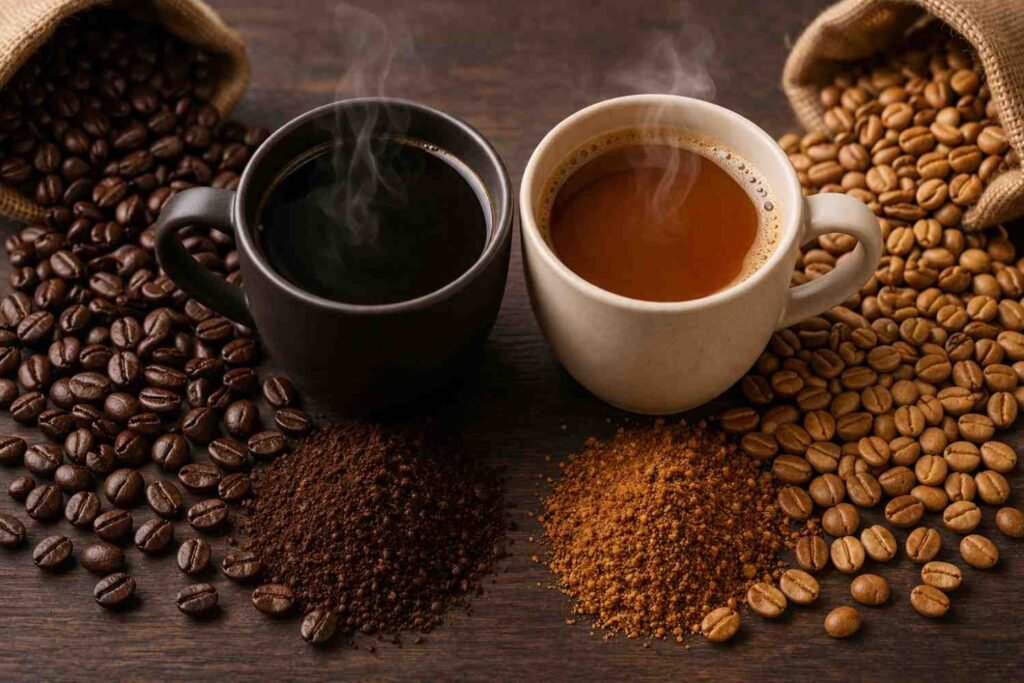 difference between french roast and light roast coffee beans