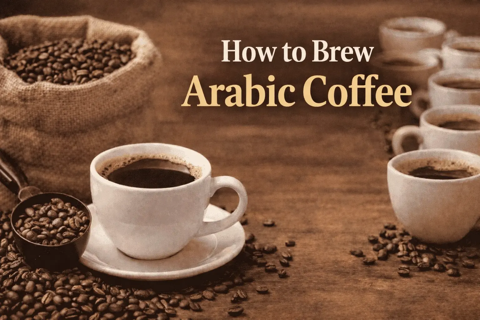 how to brew Arabic Coffee using traditional method with perfect ratio and cardamom