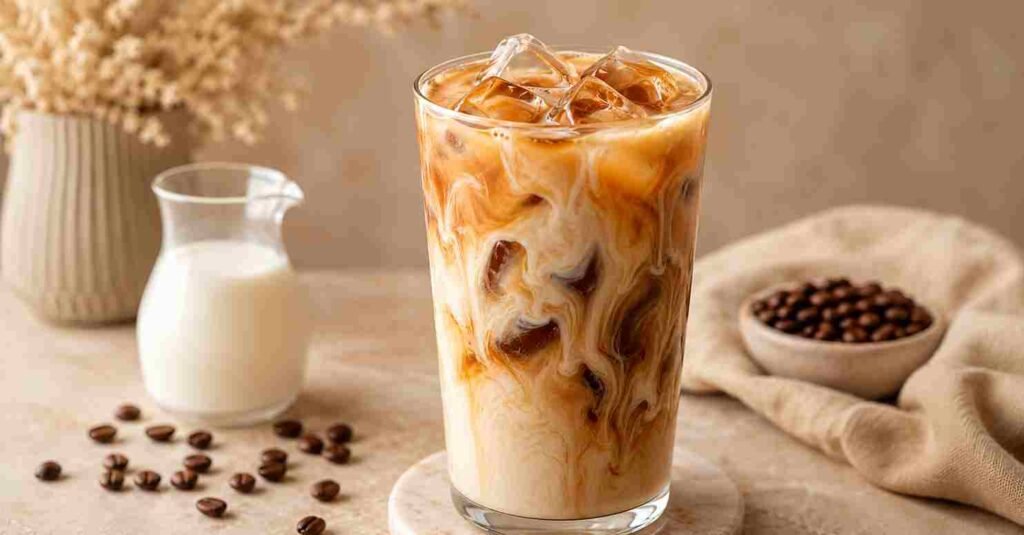Iced coffee made with heavy whipping cream