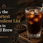 Cold brew coffee made with a simple ingredient list of coffee grounds and water.
